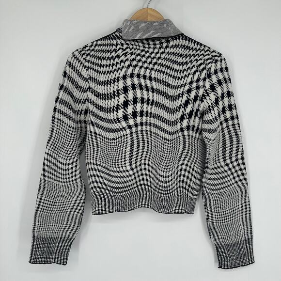 Burberry Warped Houndstooth Jacquard Sweater Check Turtleneck Wool Blend Knit - Picture 10 of 16
